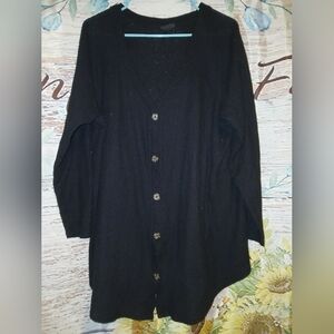 Women's Black Button-Up Sweater